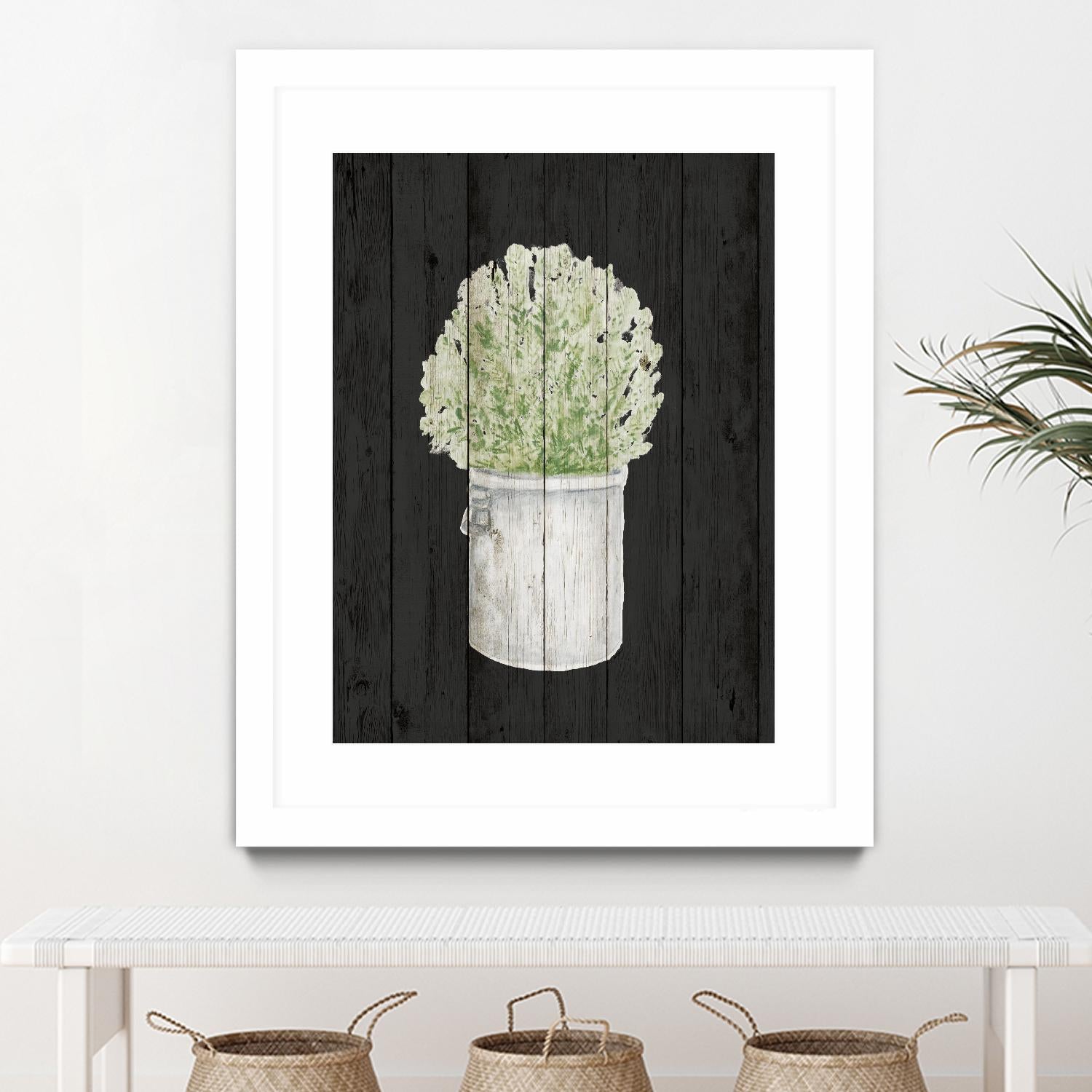 Herbs on Black Wood II by Janice Gaynor on GIANT ART - farm 