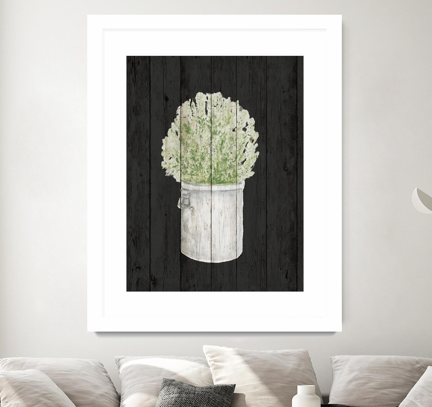 Herbs on Black Wood II by Janice Gaynor on GIANT ART - farm 