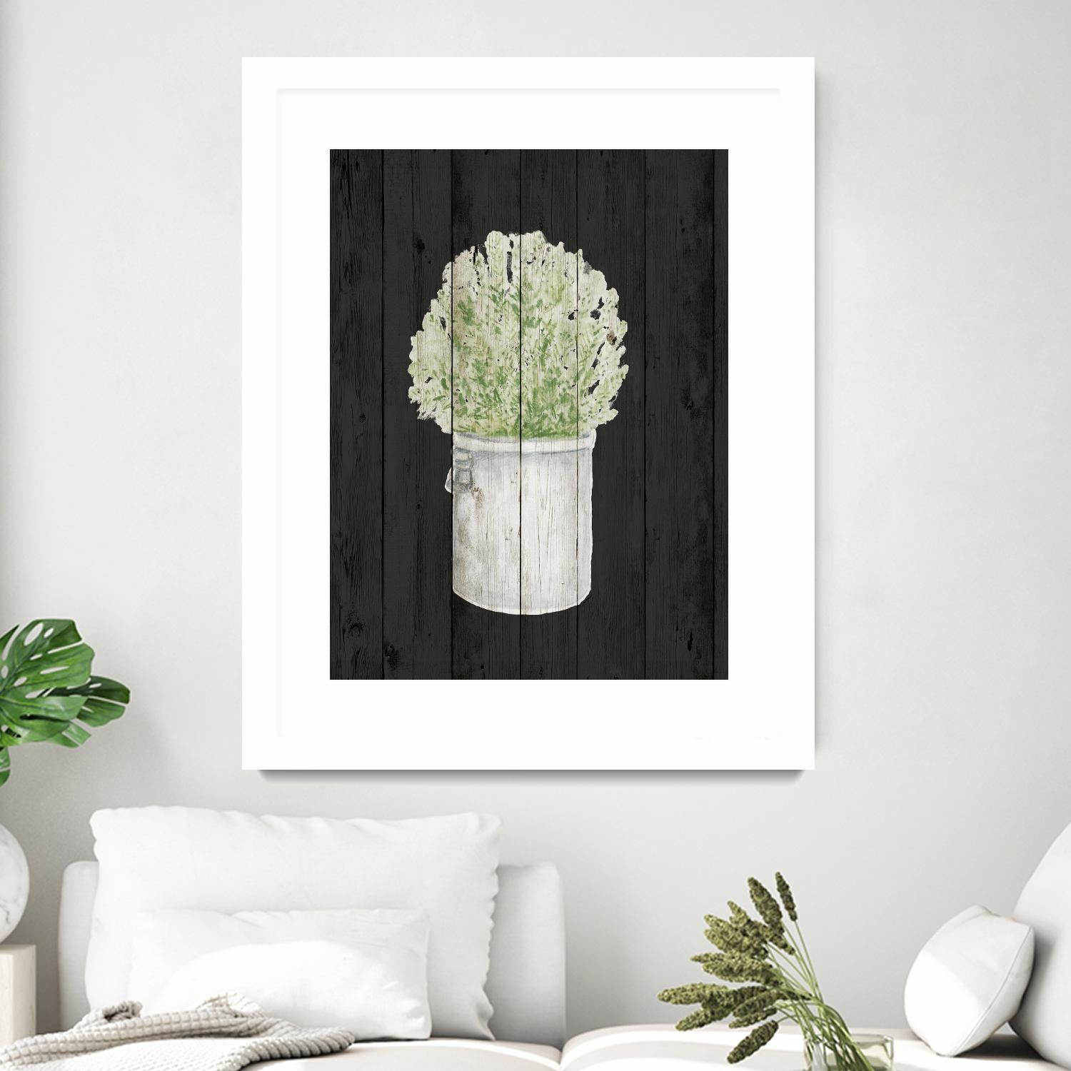 Herbs on Black Wood II by Janice Gaynor on GIANT ART - farm 