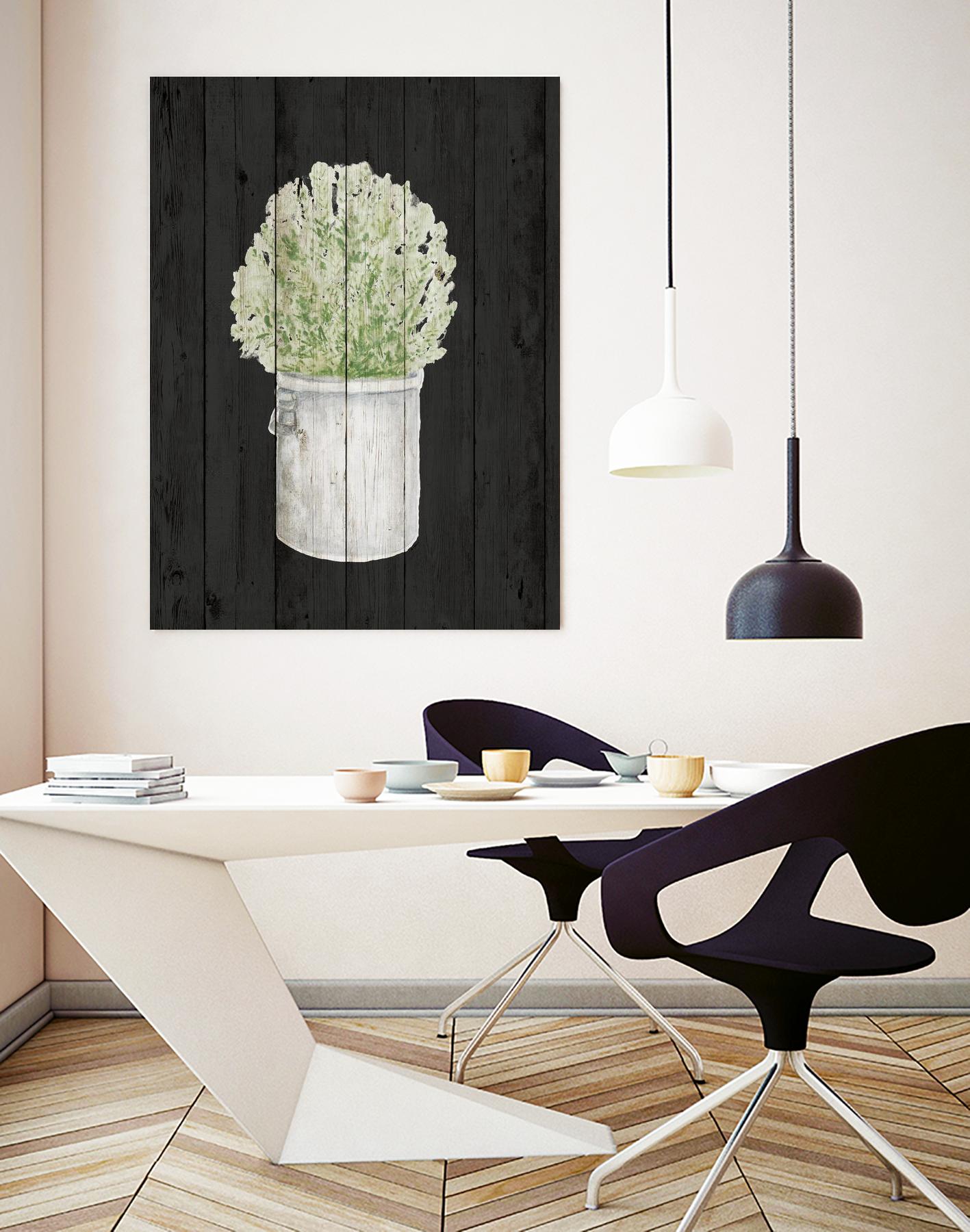 Herbs on Black Wood II by Janice Gaynor on GIANT ART - farm 