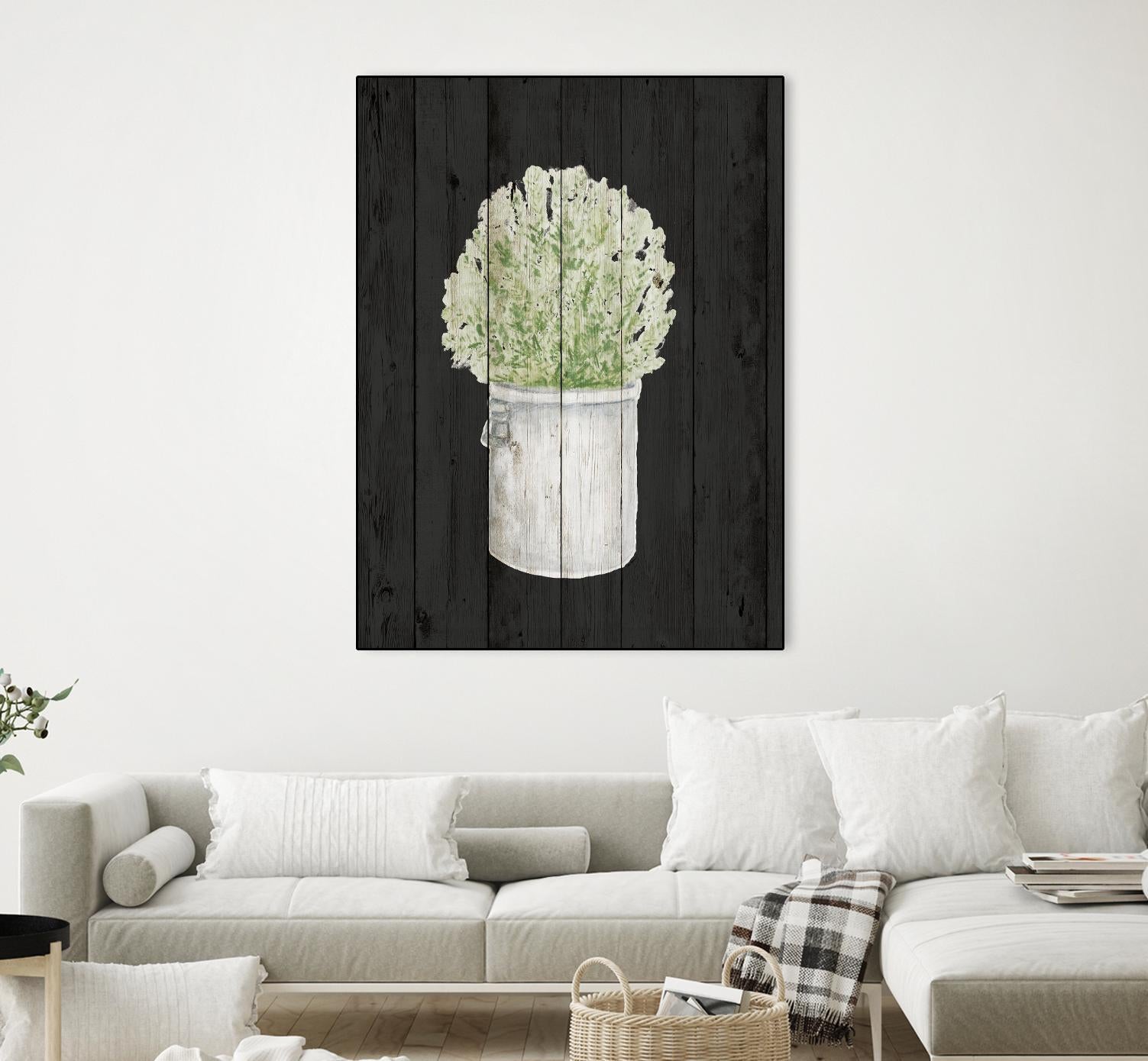 Herbs on Black Wood II by Janice Gaynor on GIANT ART - farm 