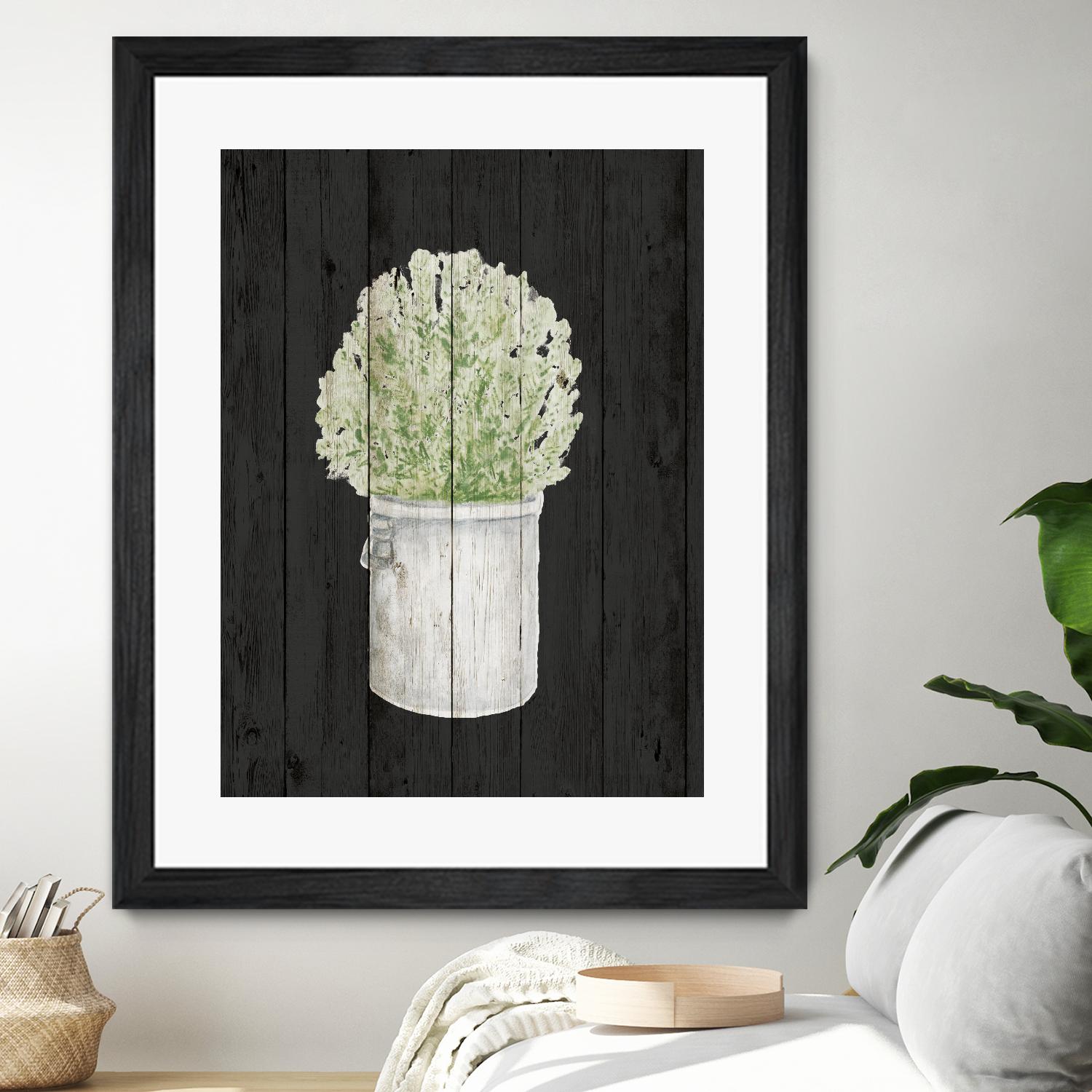 Herbs on Black Wood II by Janice Gaynor on GIANT ART - farm 