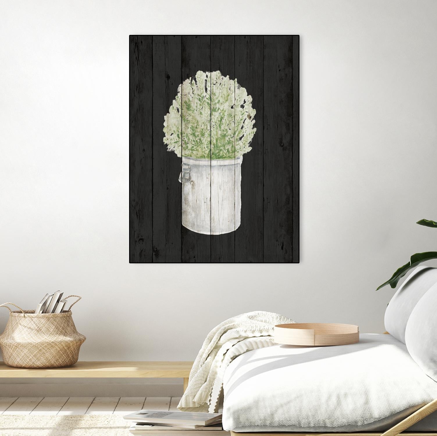 Herbs on Black Wood II by Janice Gaynor on GIANT ART - farm 