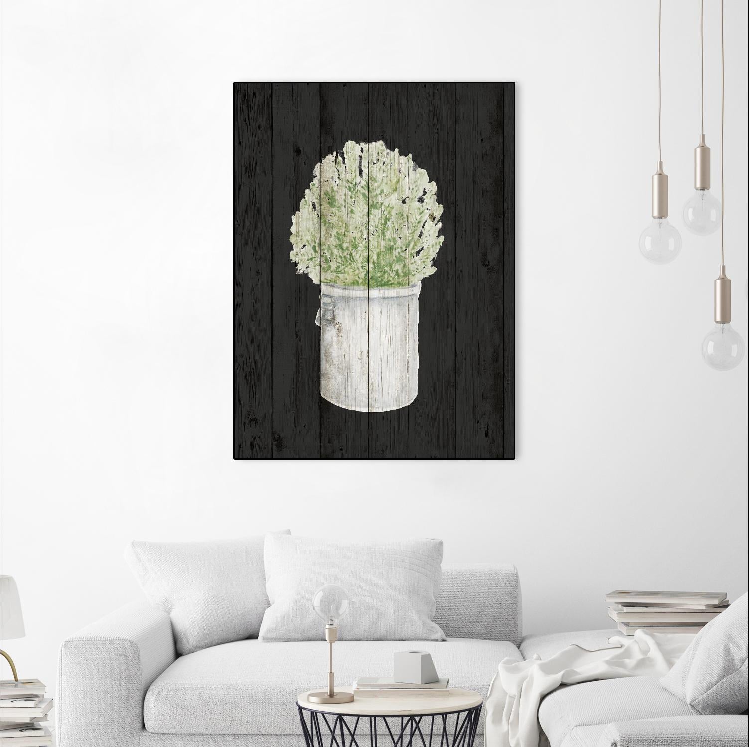 Herbs on Black Wood II by Janice Gaynor on GIANT ART - farm 