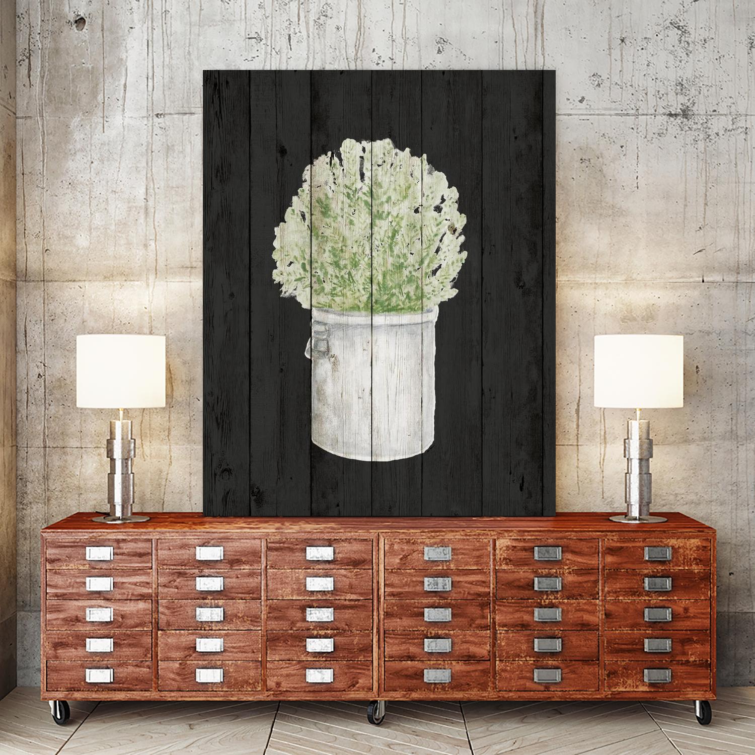 Herbs on Black Wood II by Janice Gaynor on GIANT ART - farm 