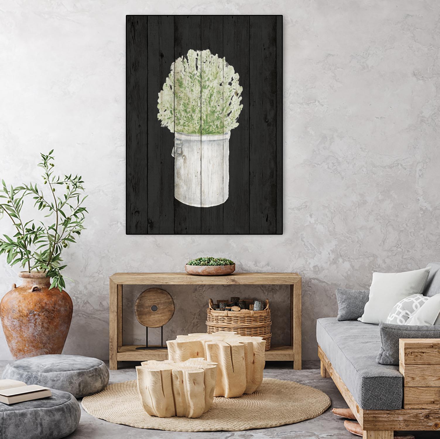 Herbs on Black Wood II by Janice Gaynor on GIANT ART - farm 