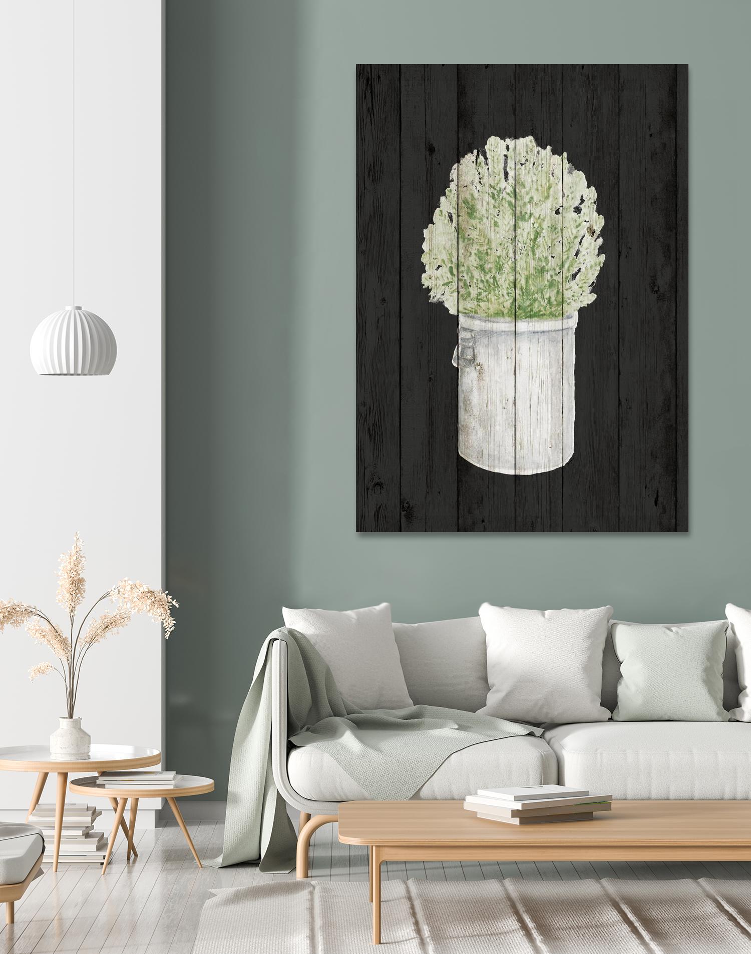 Herbs on Black Wood II by Janice Gaynor on GIANT ART - farm 