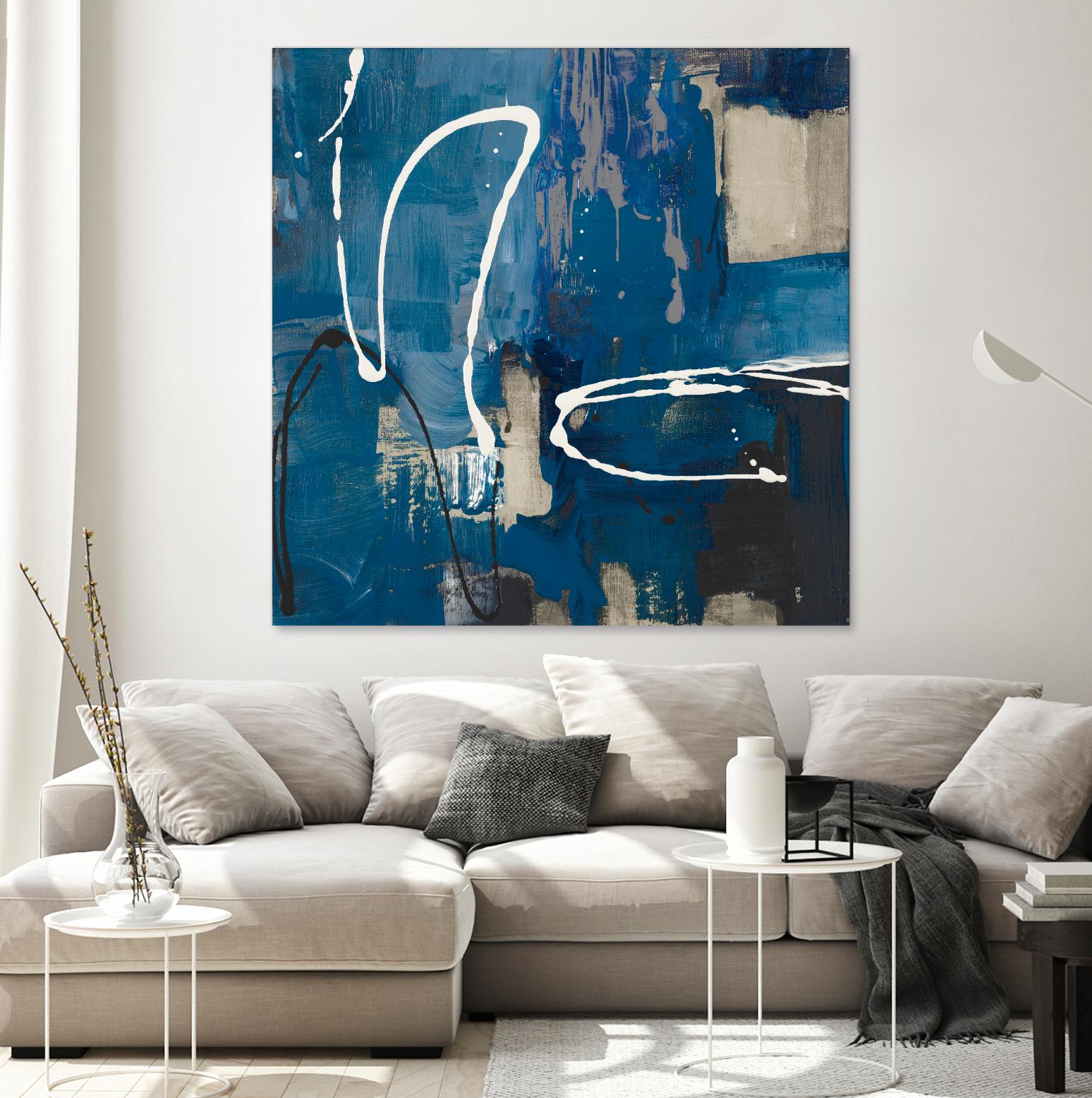 Indigo Retro by Lanie Loreth on GIANT ART - indigo abstract
