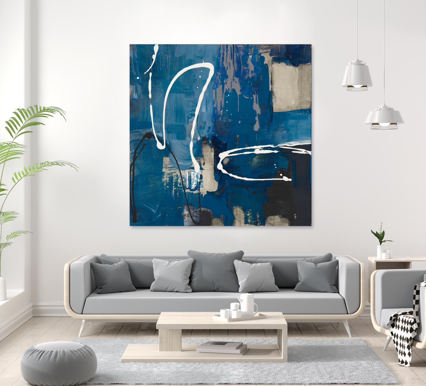 Indigo Retro by Lanie Loreth on GIANT ART - indigo abstract