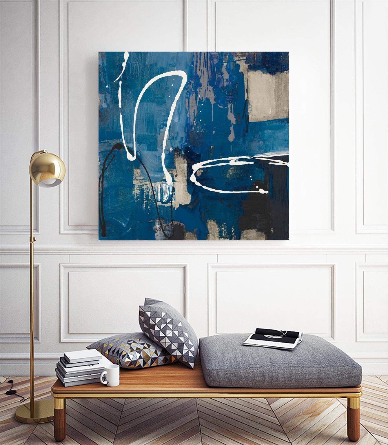 Indigo Retro by Lanie Loreth on GIANT ART - indigo abstract
