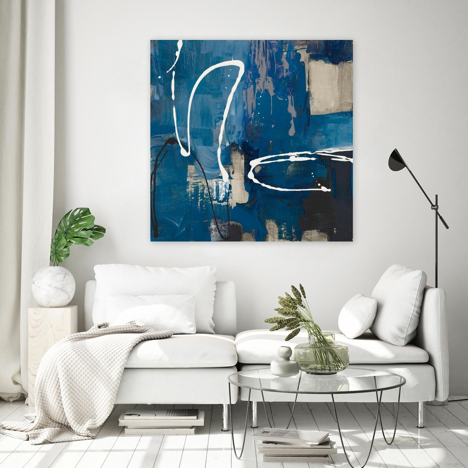 Indigo Retro by Lanie Loreth on GIANT ART - indigo abstract