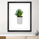 Modern Cactus Stripe Pot by Jen Bucheli on GIANT ART - floral 
