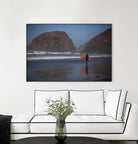 Cannon Beach in the Mist by Aaron Matheson on GIANT ART - blue sea scene