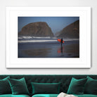 Cannon Beach in the Mist by Aaron Matheson on GIANT ART - blue sea scene