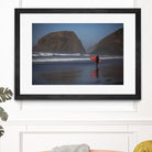 Cannon Beach in the Mist by Aaron Matheson on GIANT ART - blue sea scene