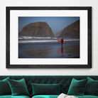 Cannon Beach in the Mist by Aaron Matheson on GIANT ART - blue sea scene