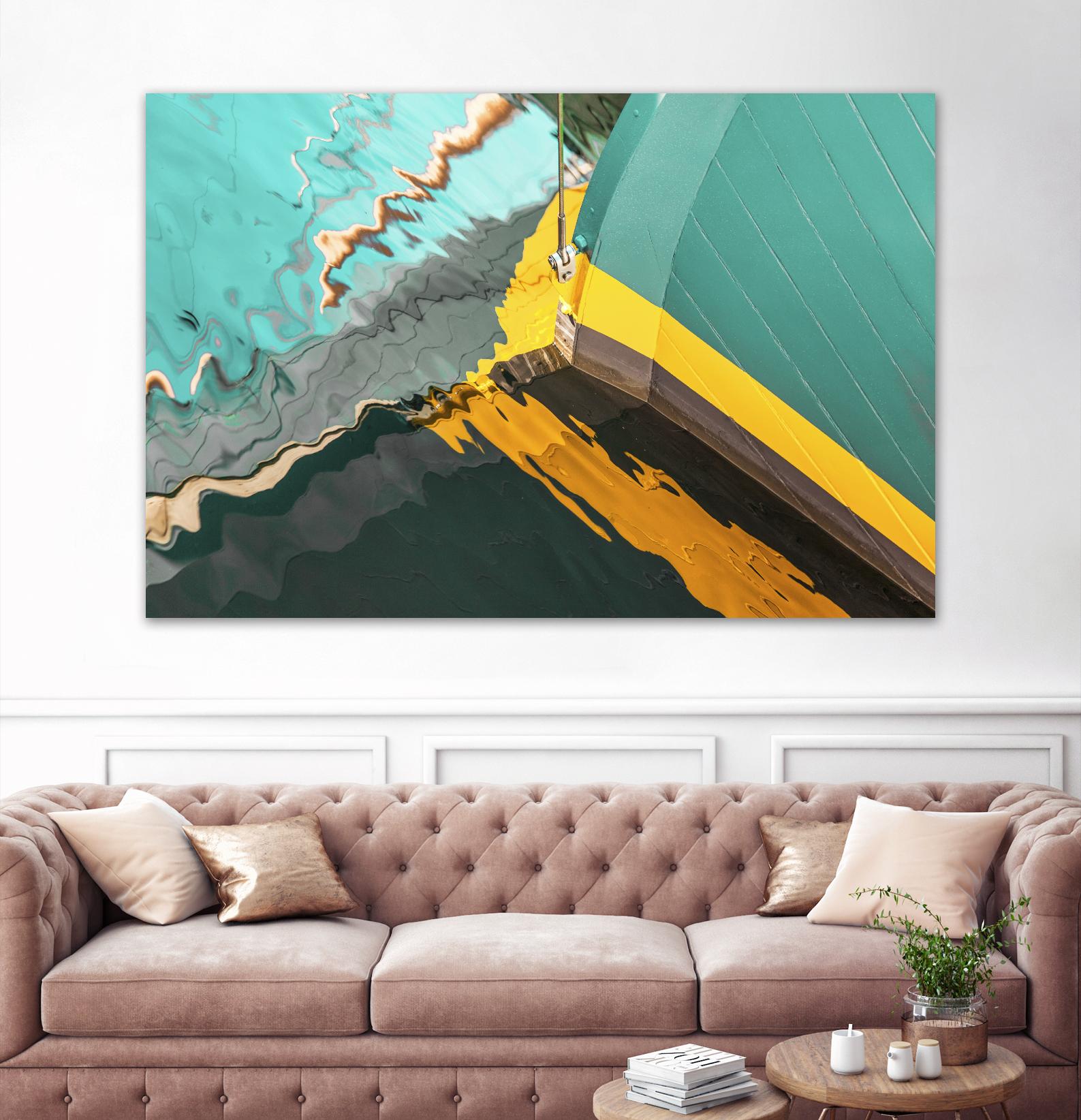 Teal Reflections I by Melissa McClain on GIANT ART - yellow photo art