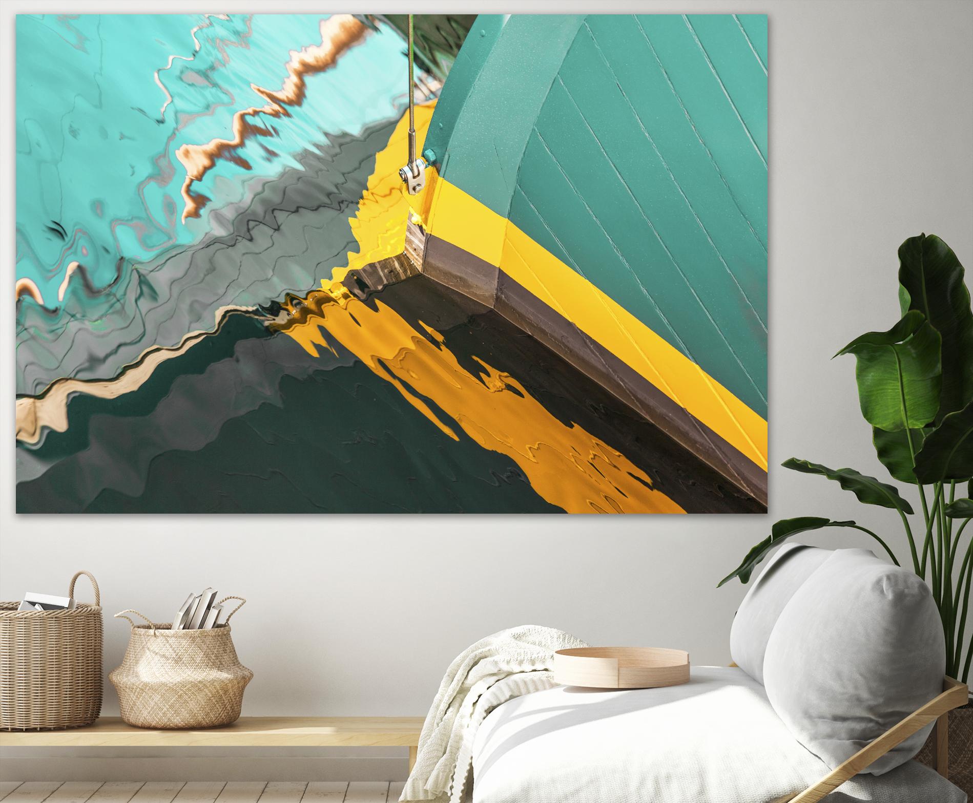 Teal Reflections I by Melissa McClain on GIANT ART - yellow photo art