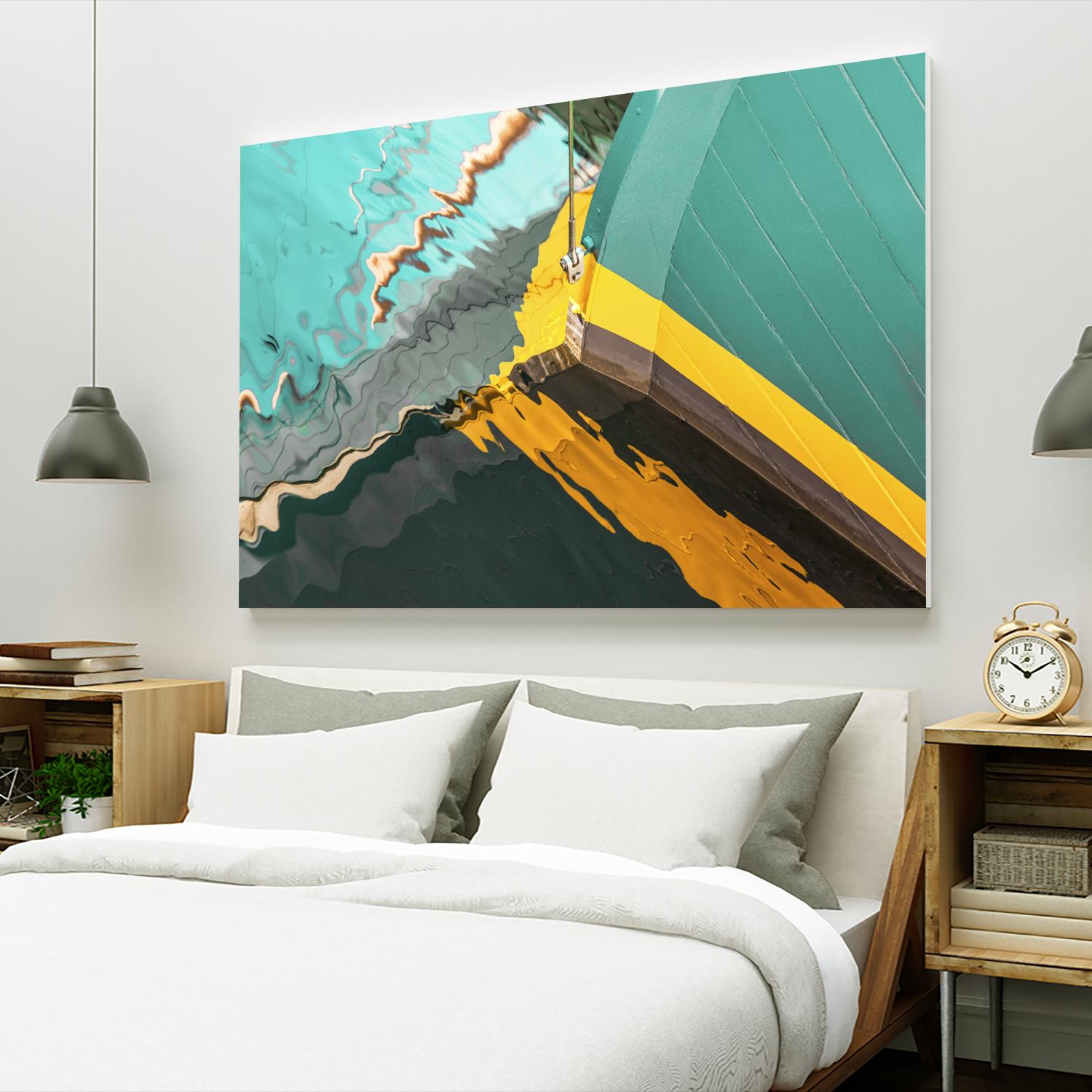 Teal Reflections I by Melissa McClain on GIANT ART - yellow photo art