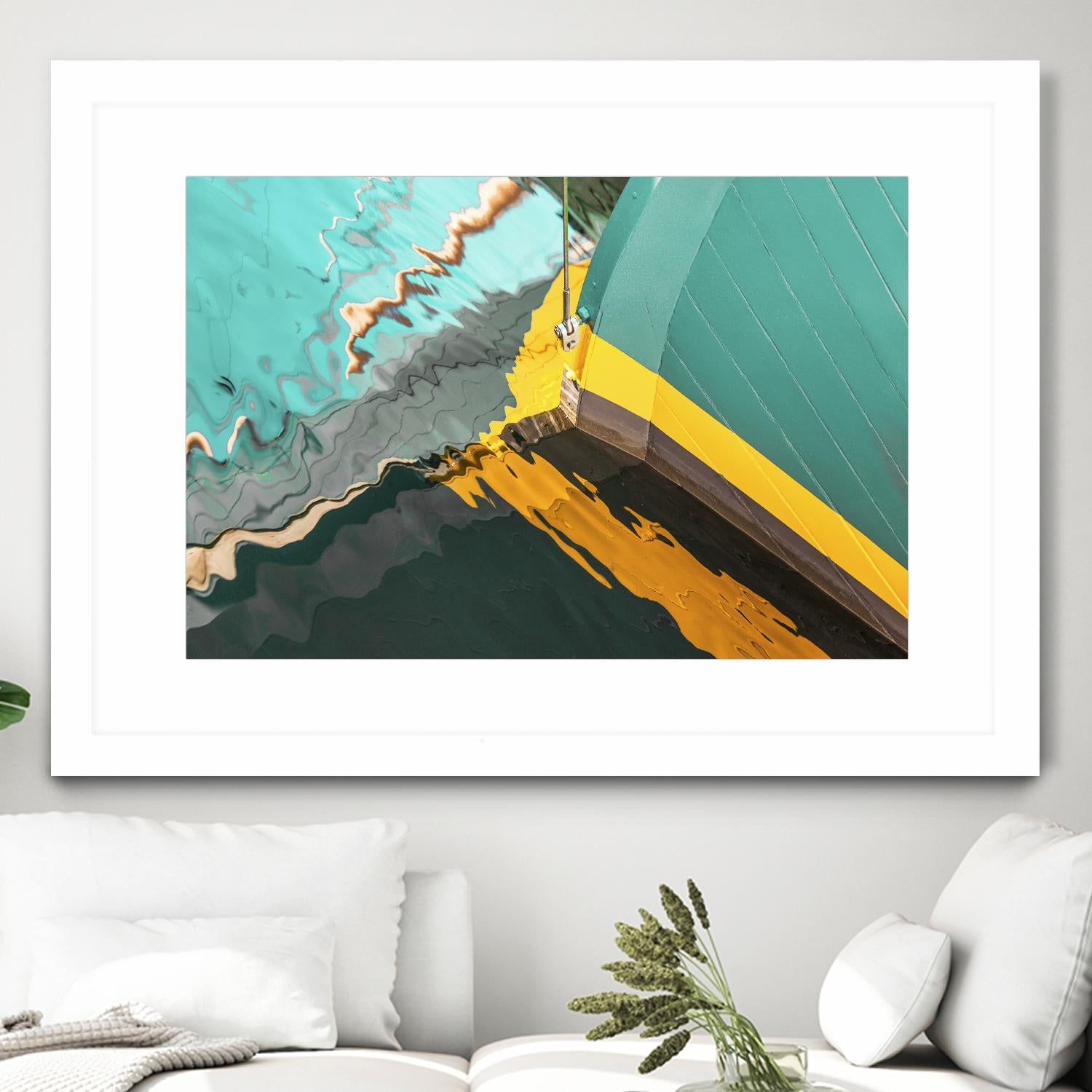 Teal Reflections I by Melissa McClain on GIANT ART - yellow photo art