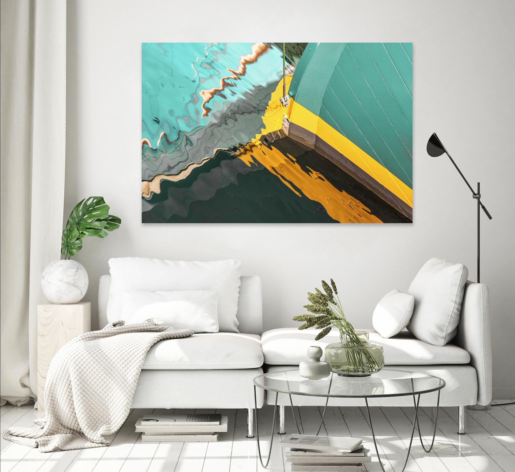 Teal Reflections I by Melissa McClain on GIANT ART - yellow photo art