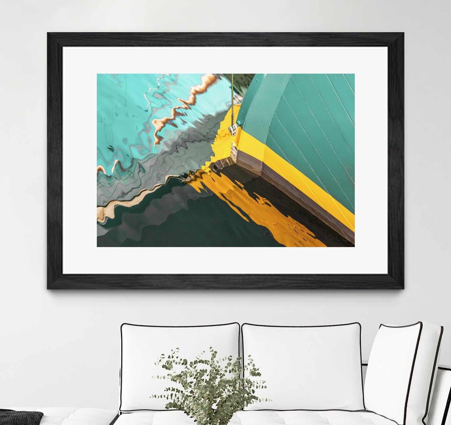 Teal Reflections I by Melissa McClain on GIANT ART - yellow photo art