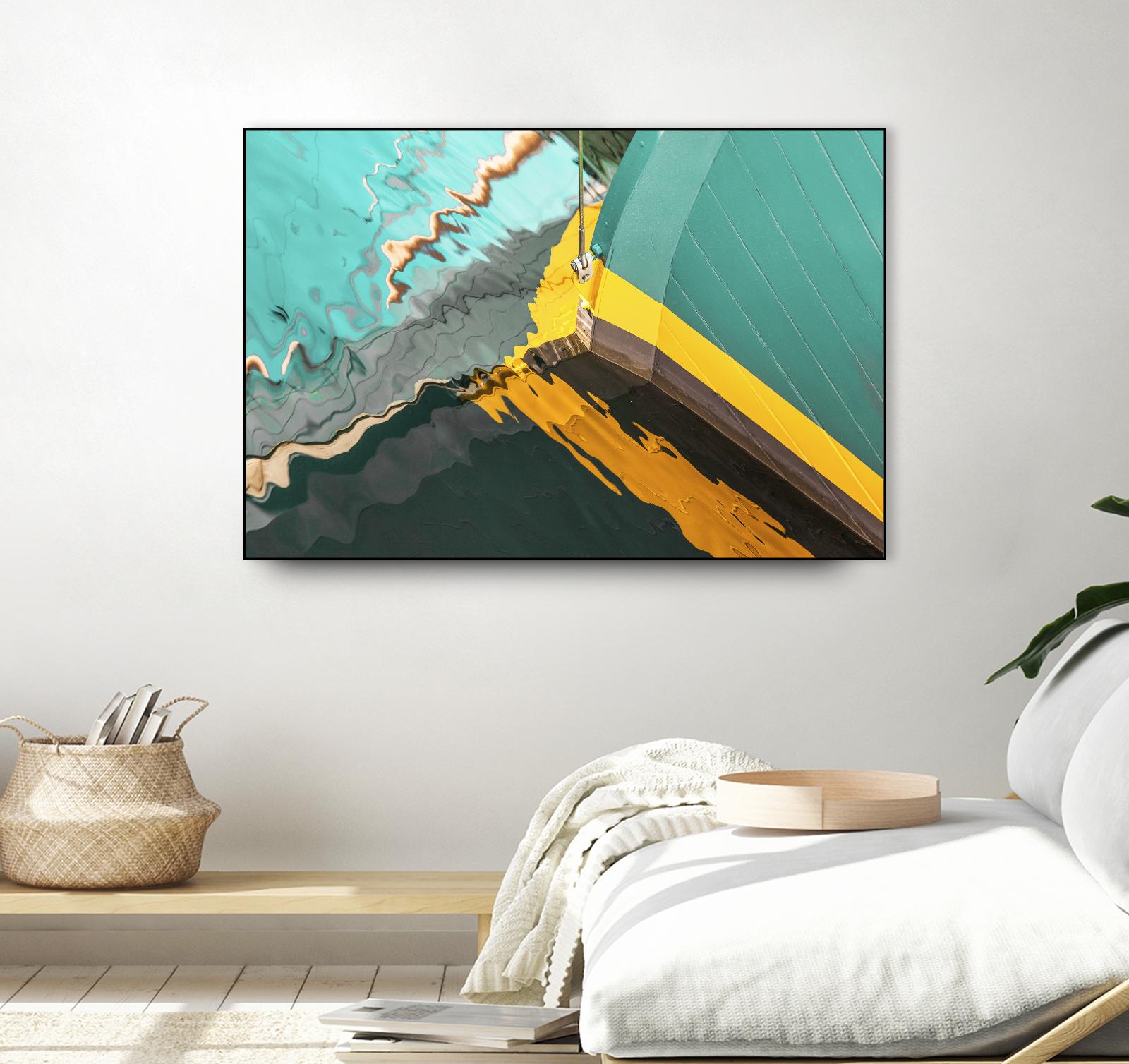 Teal Reflections I by Melissa McClain on GIANT ART - yellow photo art