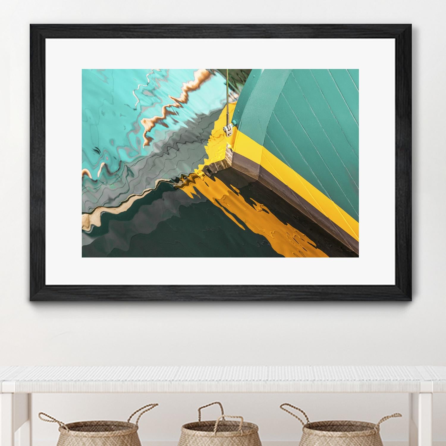 Teal Reflections I by Melissa McClain on GIANT ART - yellow photo art