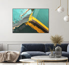 Teal Reflections I by Melissa McClain on GIANT ART - yellow photo art