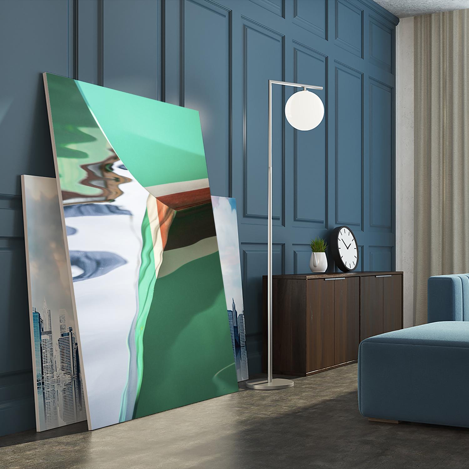 Teal Reflections II by Melissa McClain on GIANT ART - brown photo art