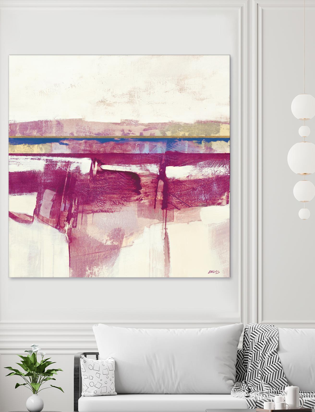 Gold Line II V1 by Scott Brems on GIANT ART - pinks abstract