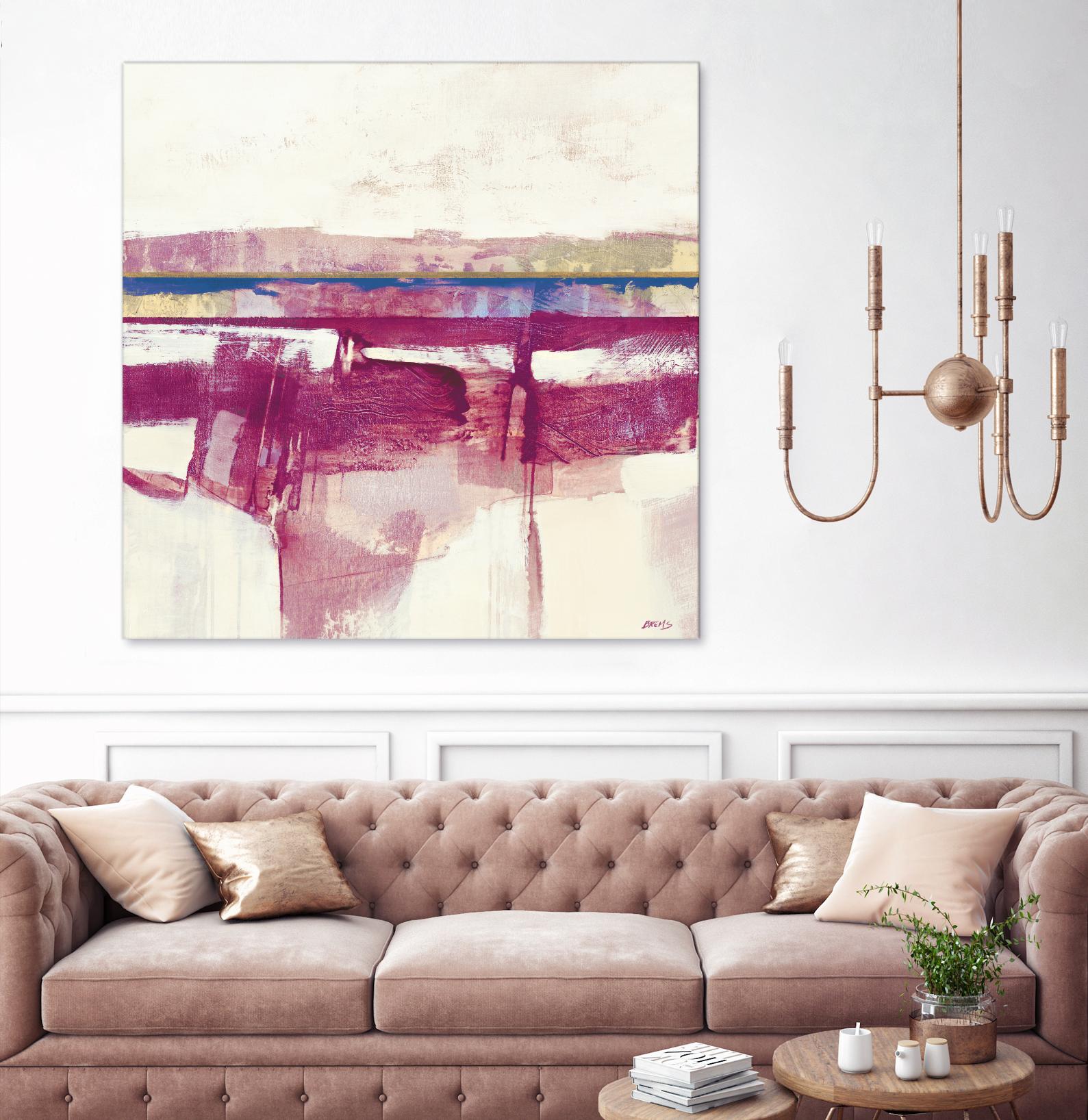 Gold Line II V1 by Scott Brems on GIANT ART - pinks abstract