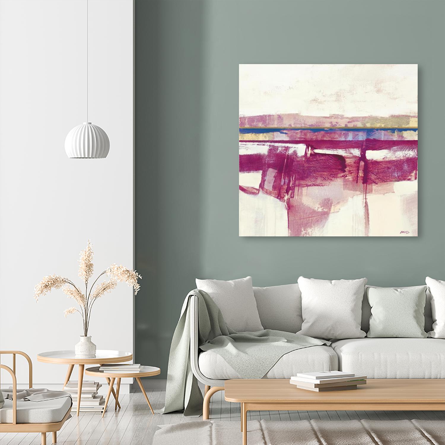 Gold Line II V1 by Scott Brems on GIANT ART - pinks abstract