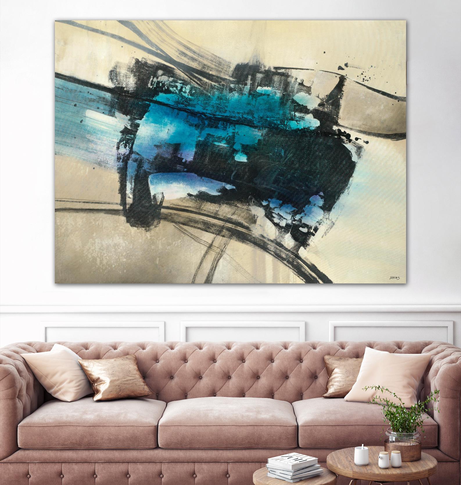 Fluid Motion by Scott Brems on GIANT ART - blues abstract neutral