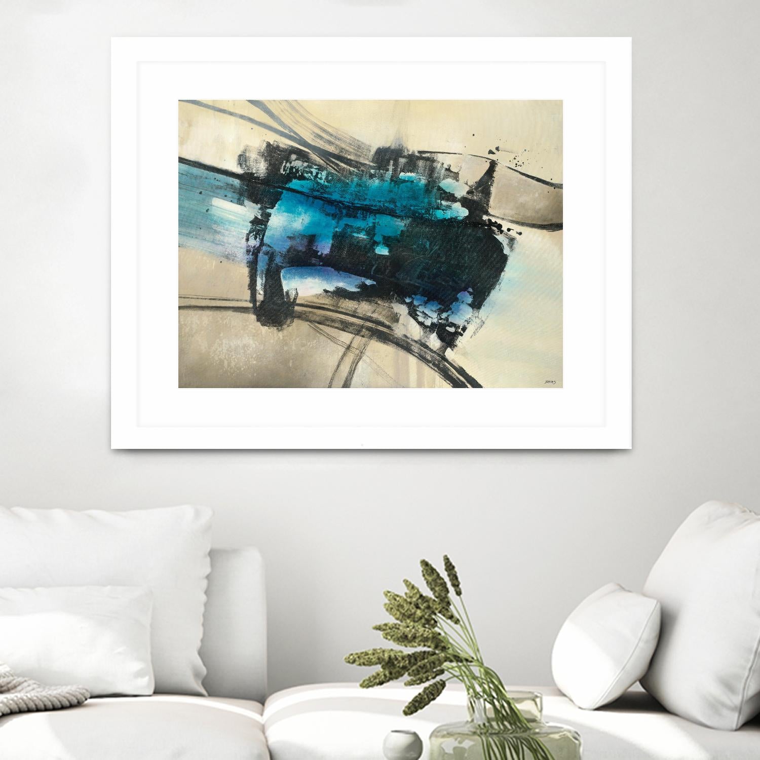 Fluid Motion by Scott Brems on GIANT ART - blues abstract neutral