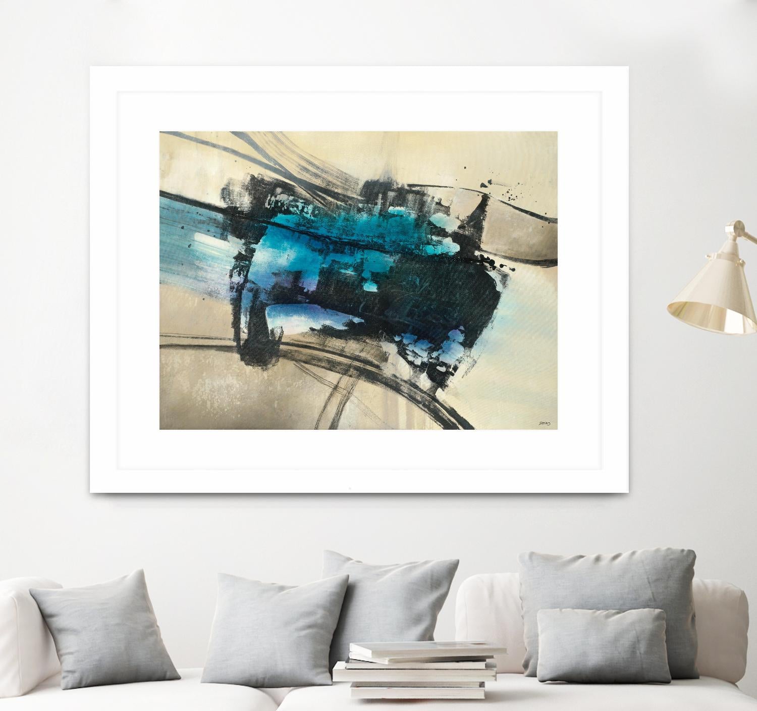 Fluid Motion by Scott Brems on GIANT ART - blues abstract neutral