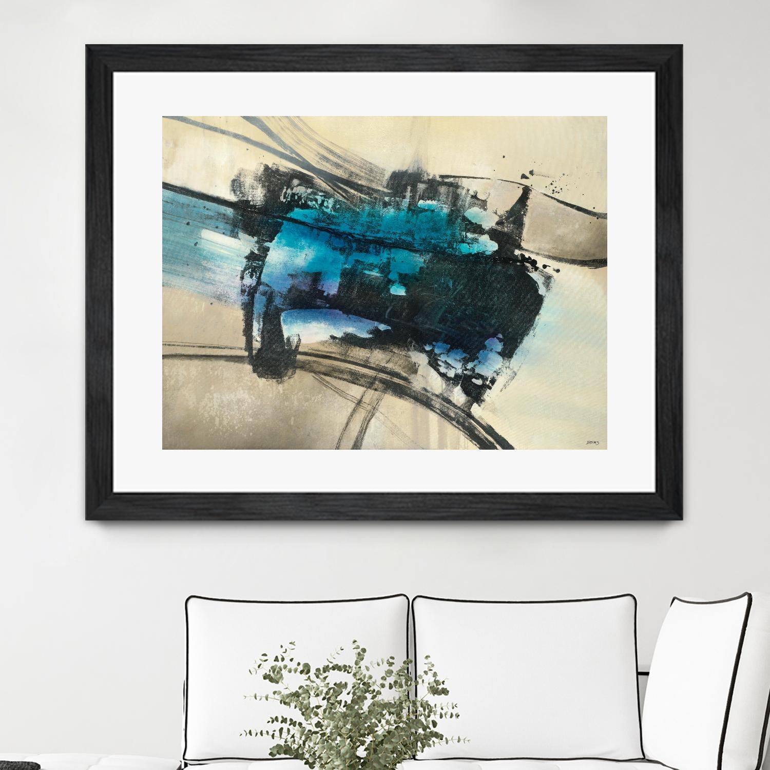 Fluid Motion by Scott Brems on GIANT ART - blues abstract neutral