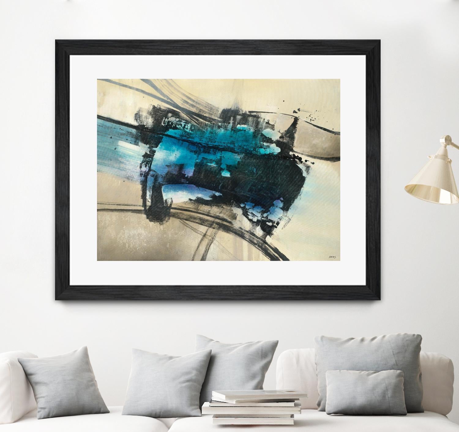 Fluid Motion by Scott Brems on GIANT ART - blues abstract neutral