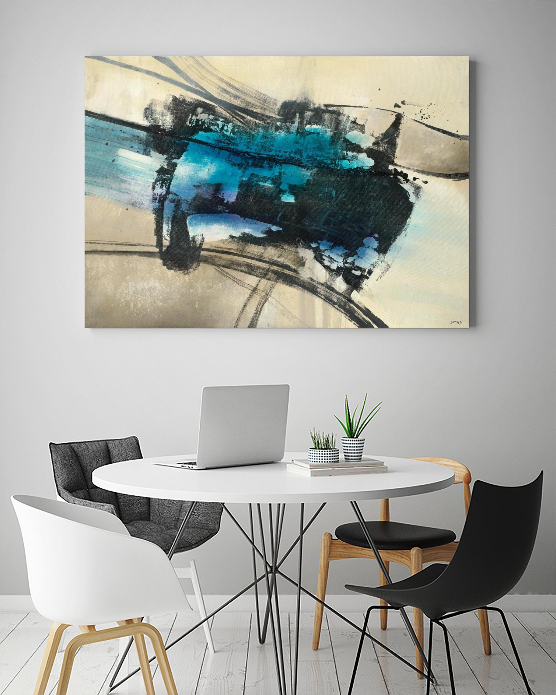 Fluid Motion by Scott Brems on GIANT ART - blues abstract neutral