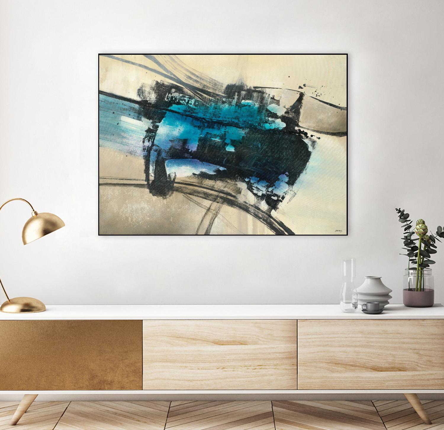 Fluid Motion by Scott Brems on GIANT ART - blues abstract neutral