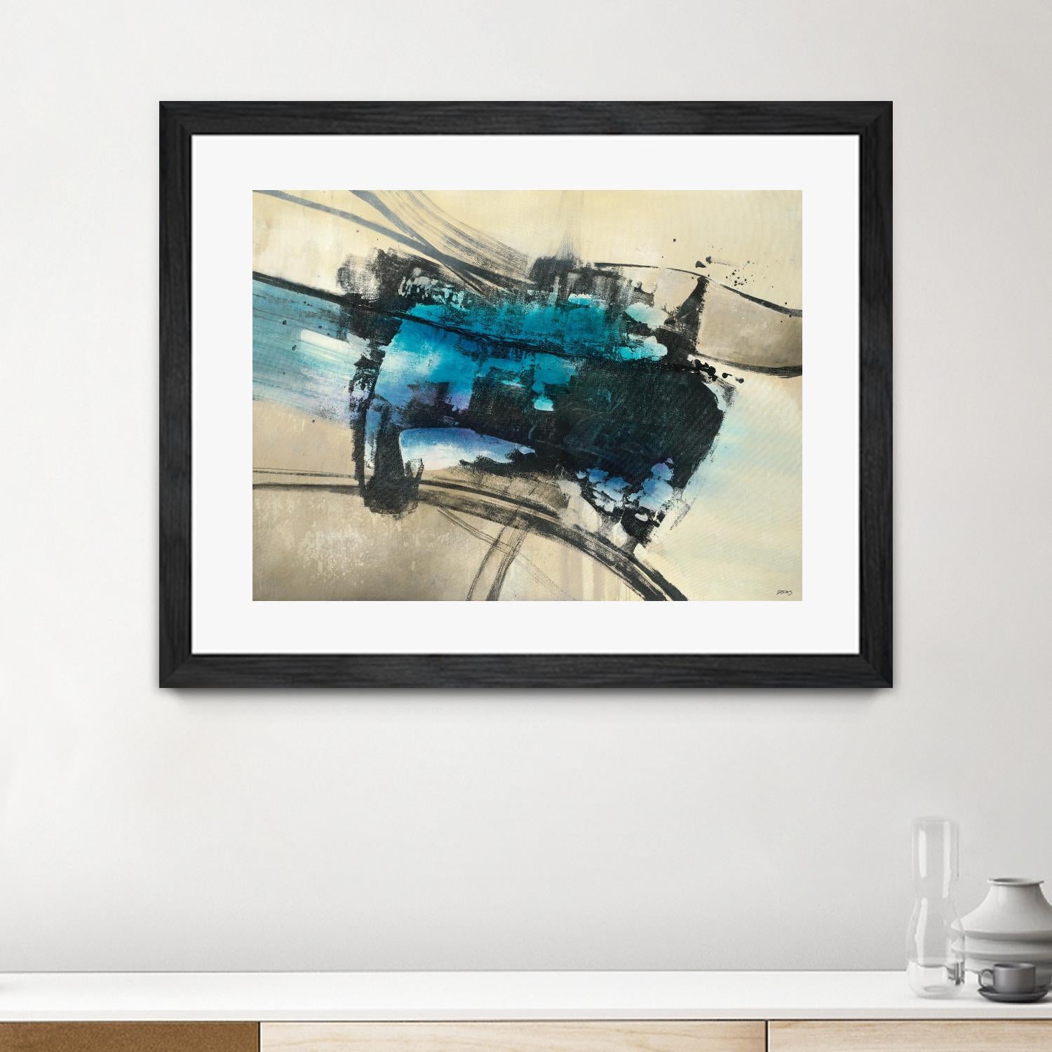 Fluid Motion by Scott Brems on GIANT ART - blues abstract neutral