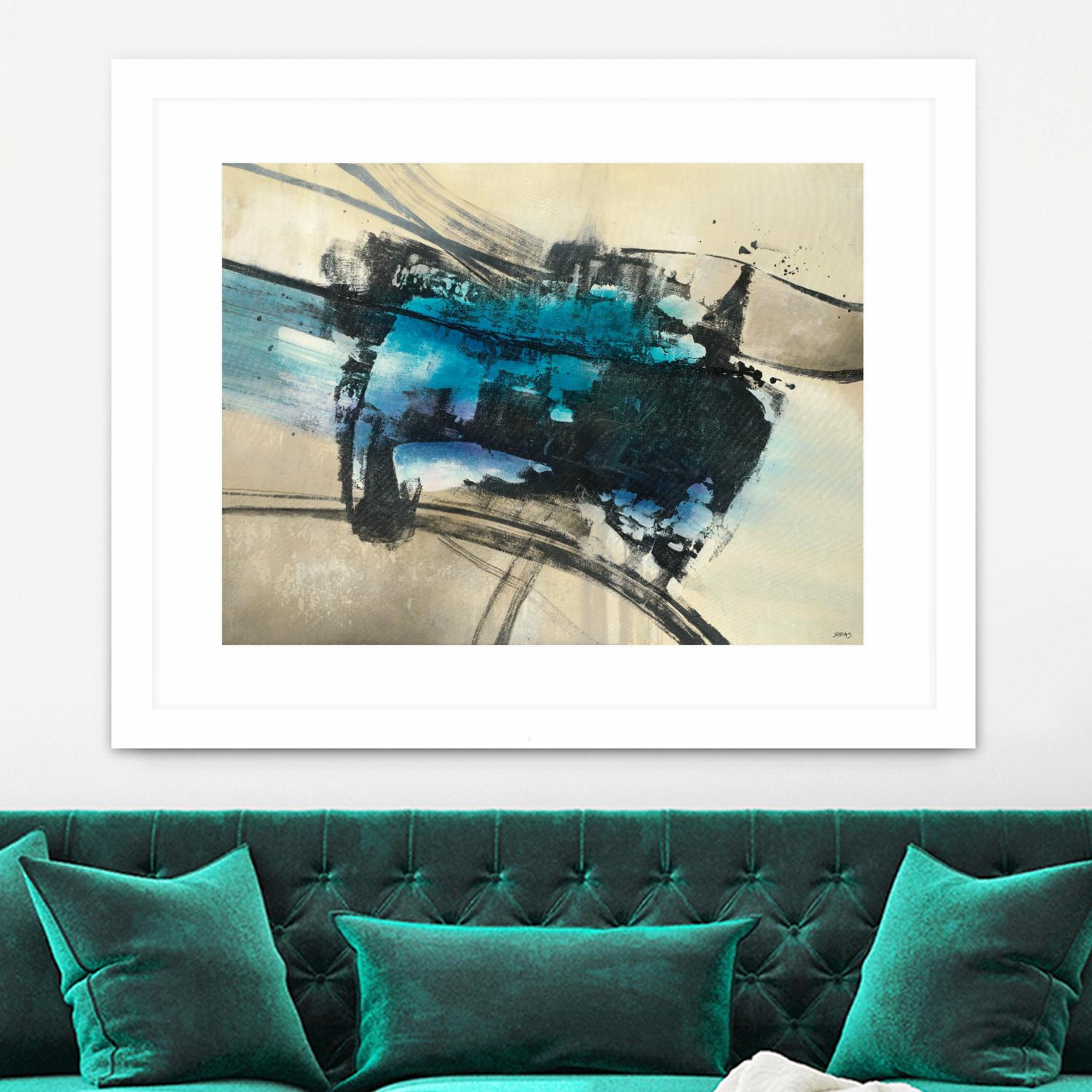 Fluid Motion by Scott Brems on GIANT ART - blues abstract neutral