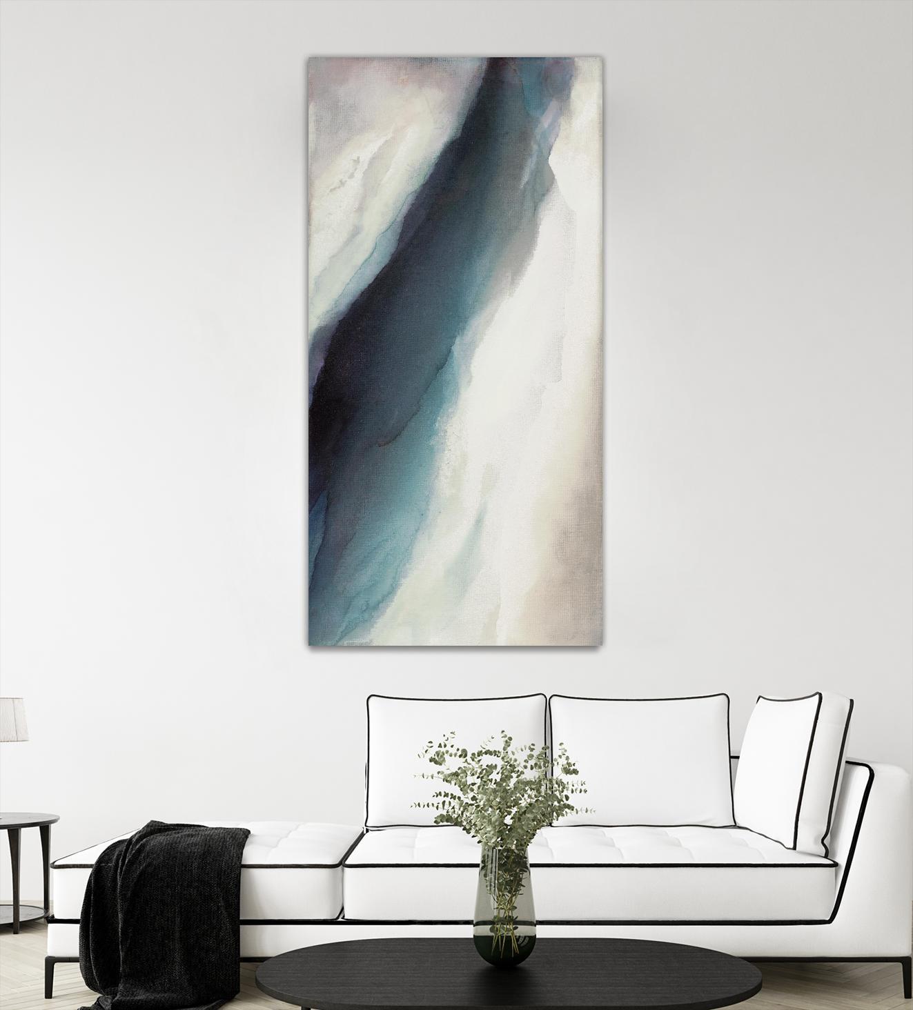 A Hui Hou by Kippi Leonard on GIANT ART - whites & creams fluid abstract blue