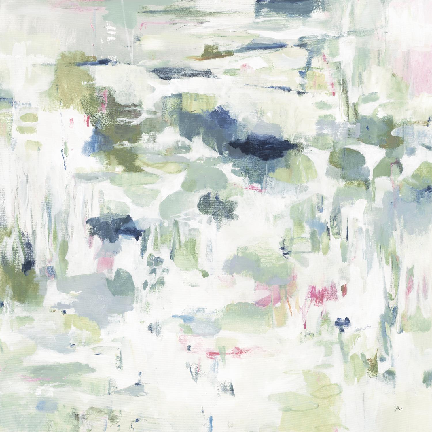 Abstract Reflections by Lisa Ridgers on GIANT ART - whites & creams, greens abstract