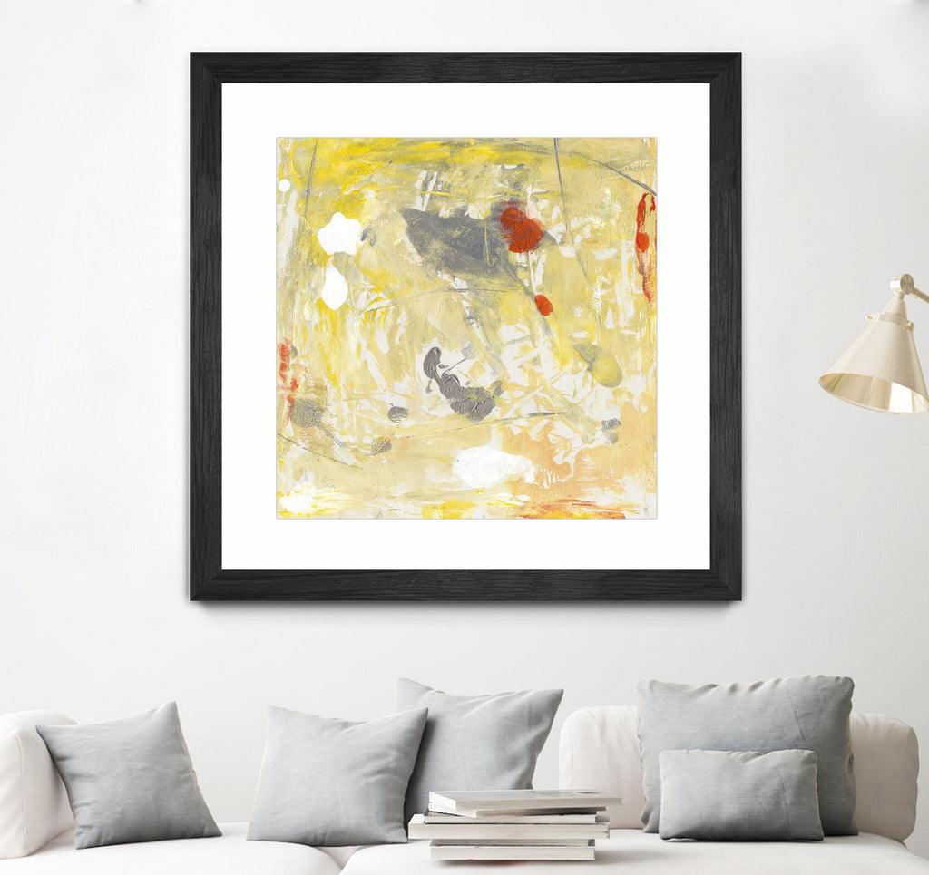 Lemon Jostle I by Tim OToole on GIANT ART - yellow abstract