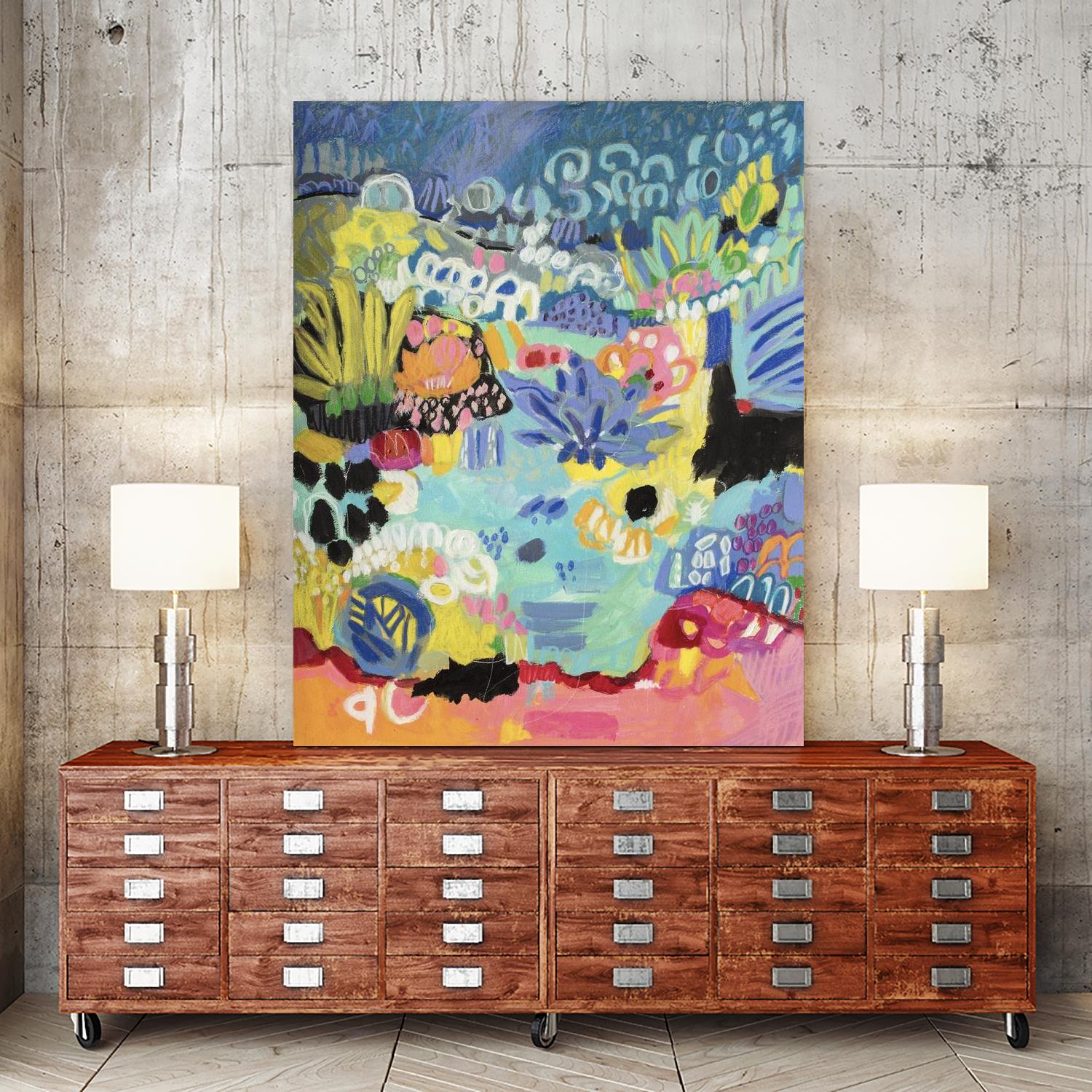 Whimsical Pond III by Karen Fields on GIANT ART - abstract