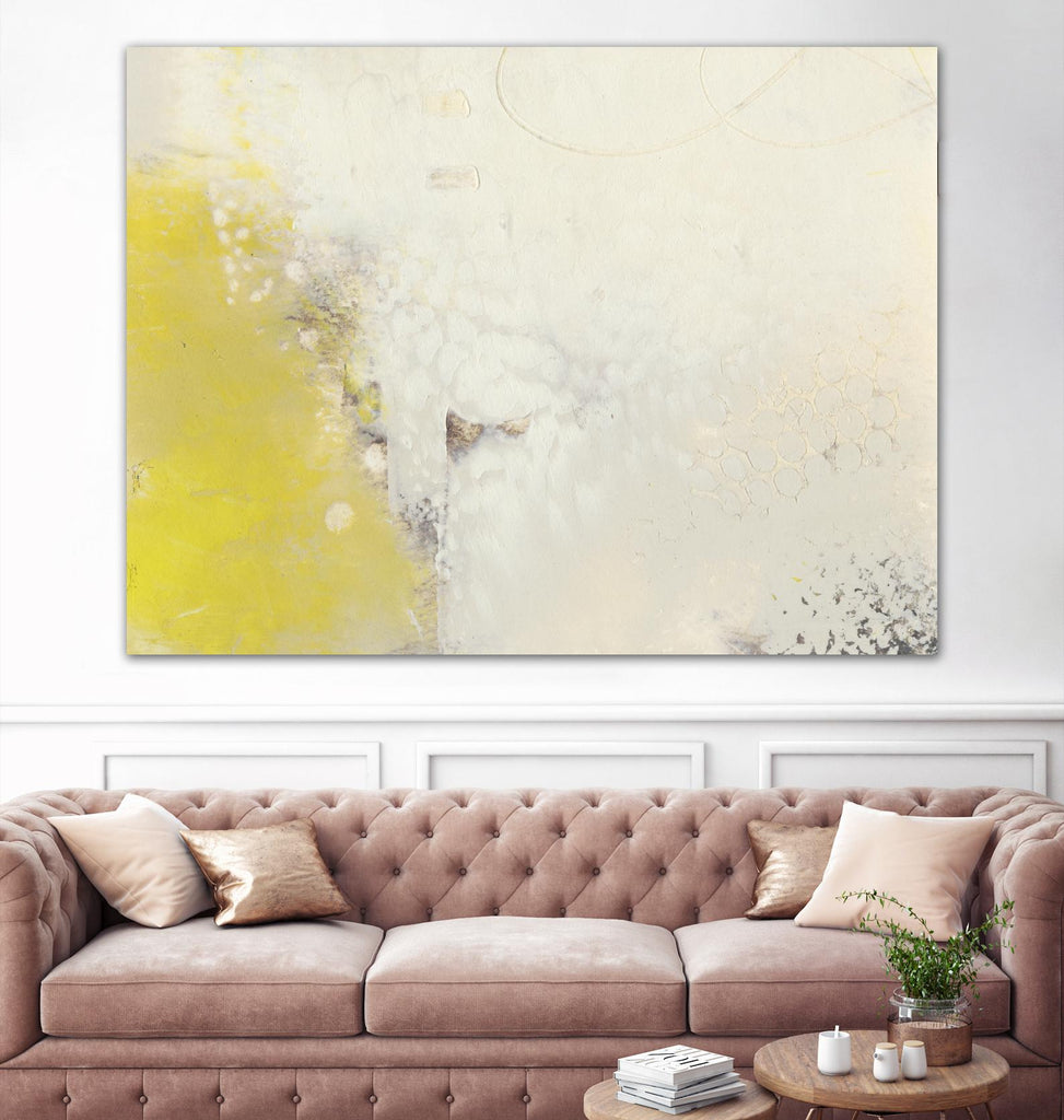 Yellow Lux I by Sue Jachimiec on GIANT ART - yellow abstract