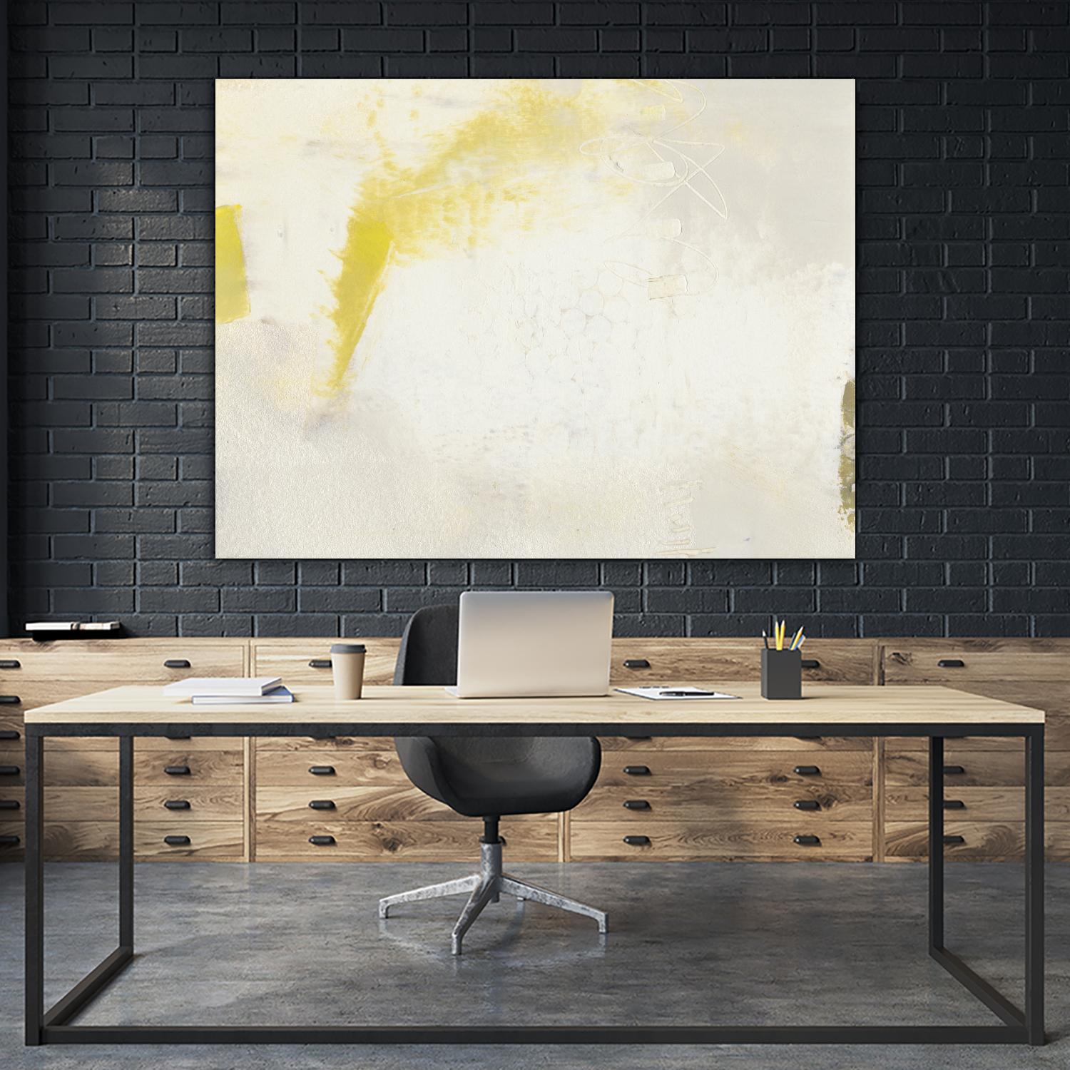 Yellow Lux II by Sue Jachimiec on GIANT ART - yellow abstract