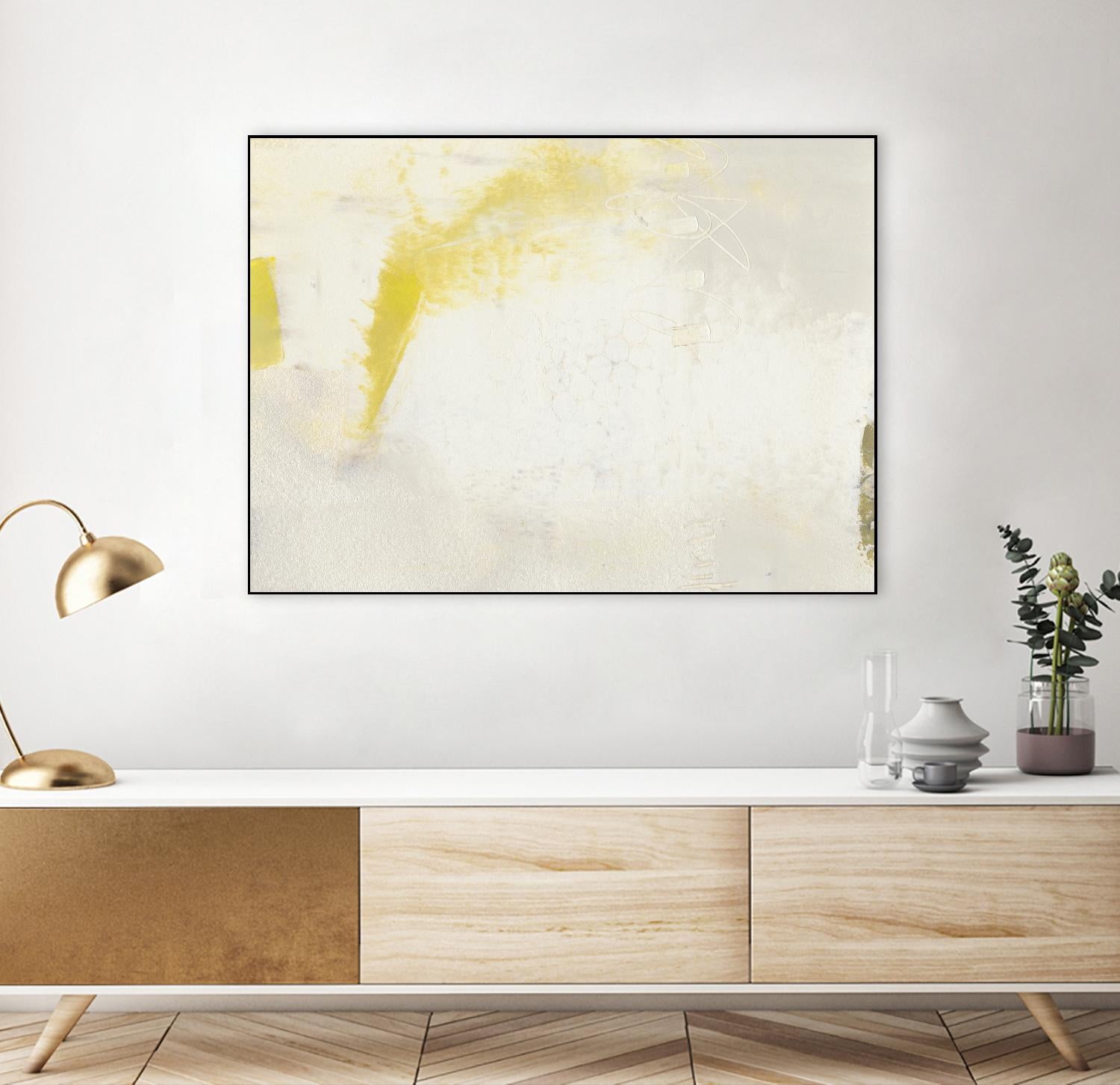 Yellow Lux II by Sue Jachimiec on GIANT ART - yellow abstract