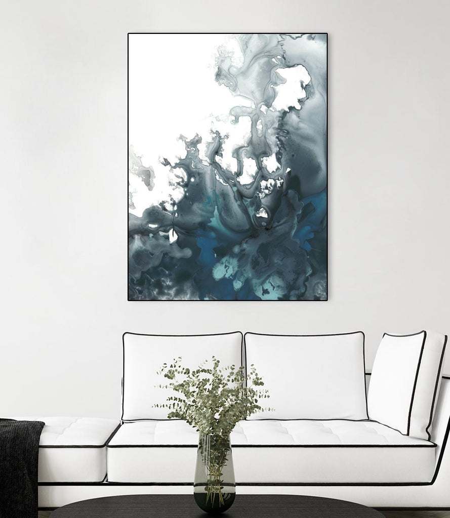 Indigo Tempest I by June Erica Vess on GIANT ART - green abstract